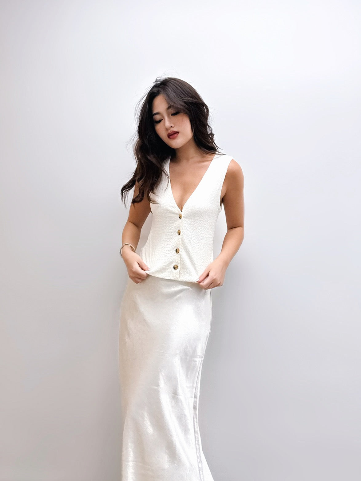 Calla Midi Satin Skirt