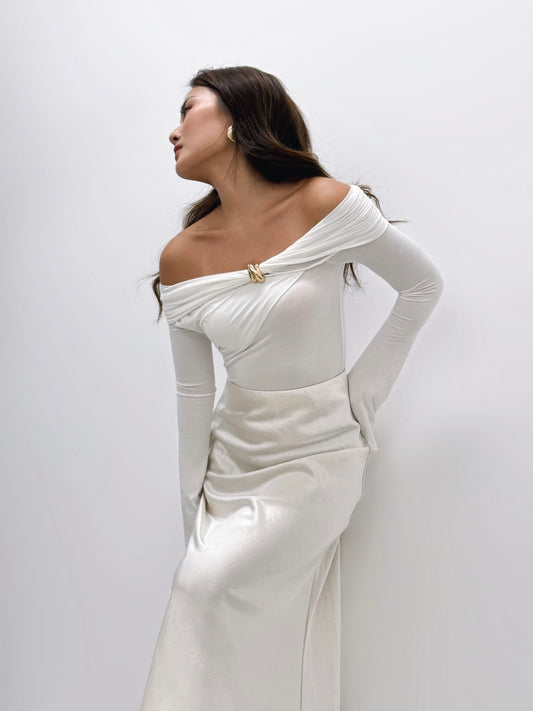 Calla Midi Satin Skirt