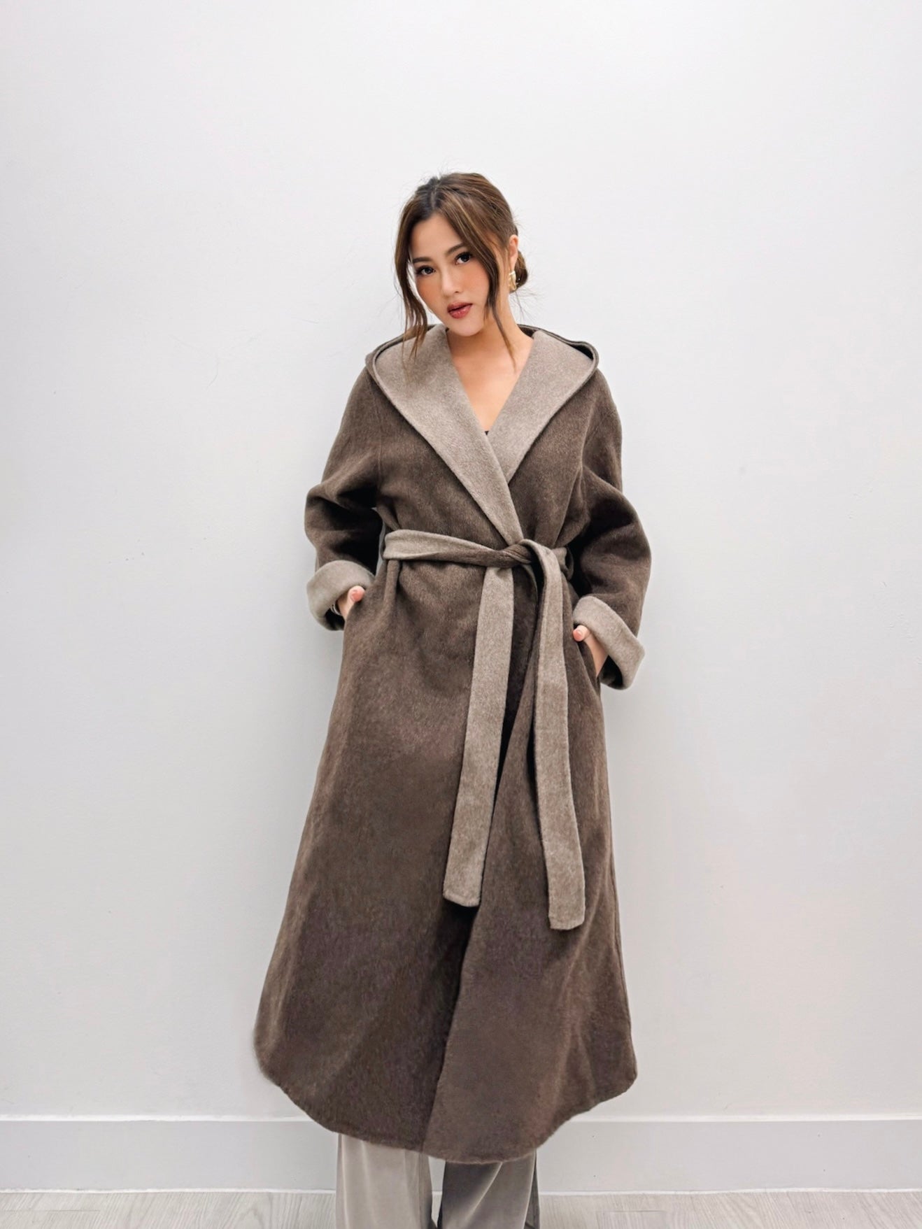 [PREMIUM] Cloud Dancer Hooded Wool Coat