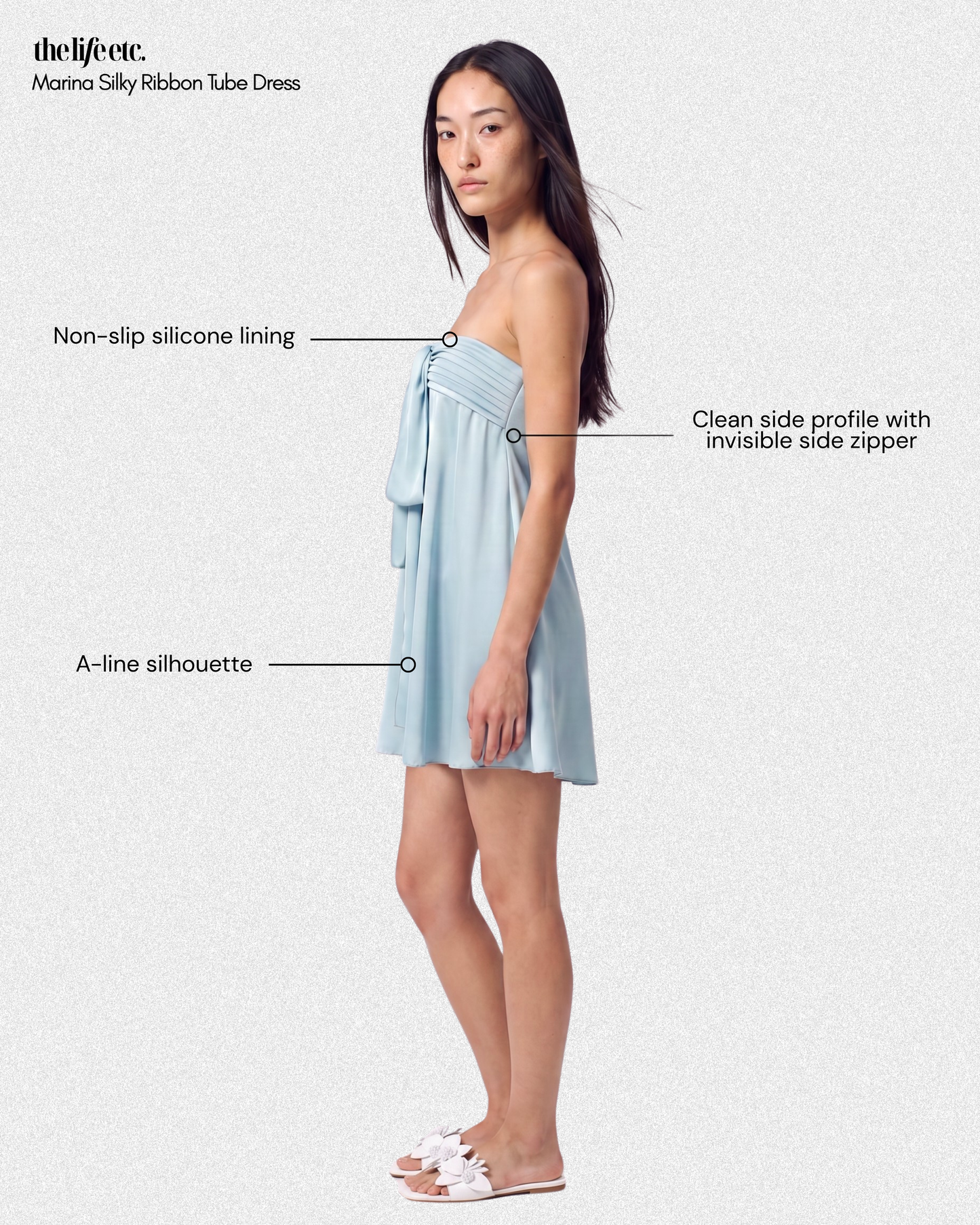 Marina Silky Ribbon Tube Dress