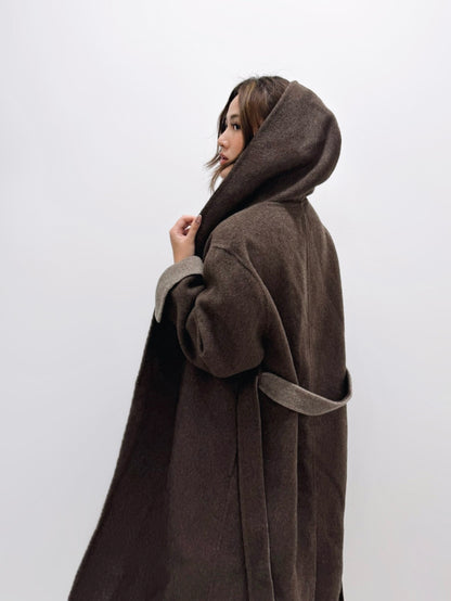 [PREMIUM] Cloud Dancer Hooded Wool Coat
