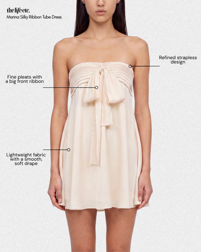 Marina Silky Ribbon Tube Dress