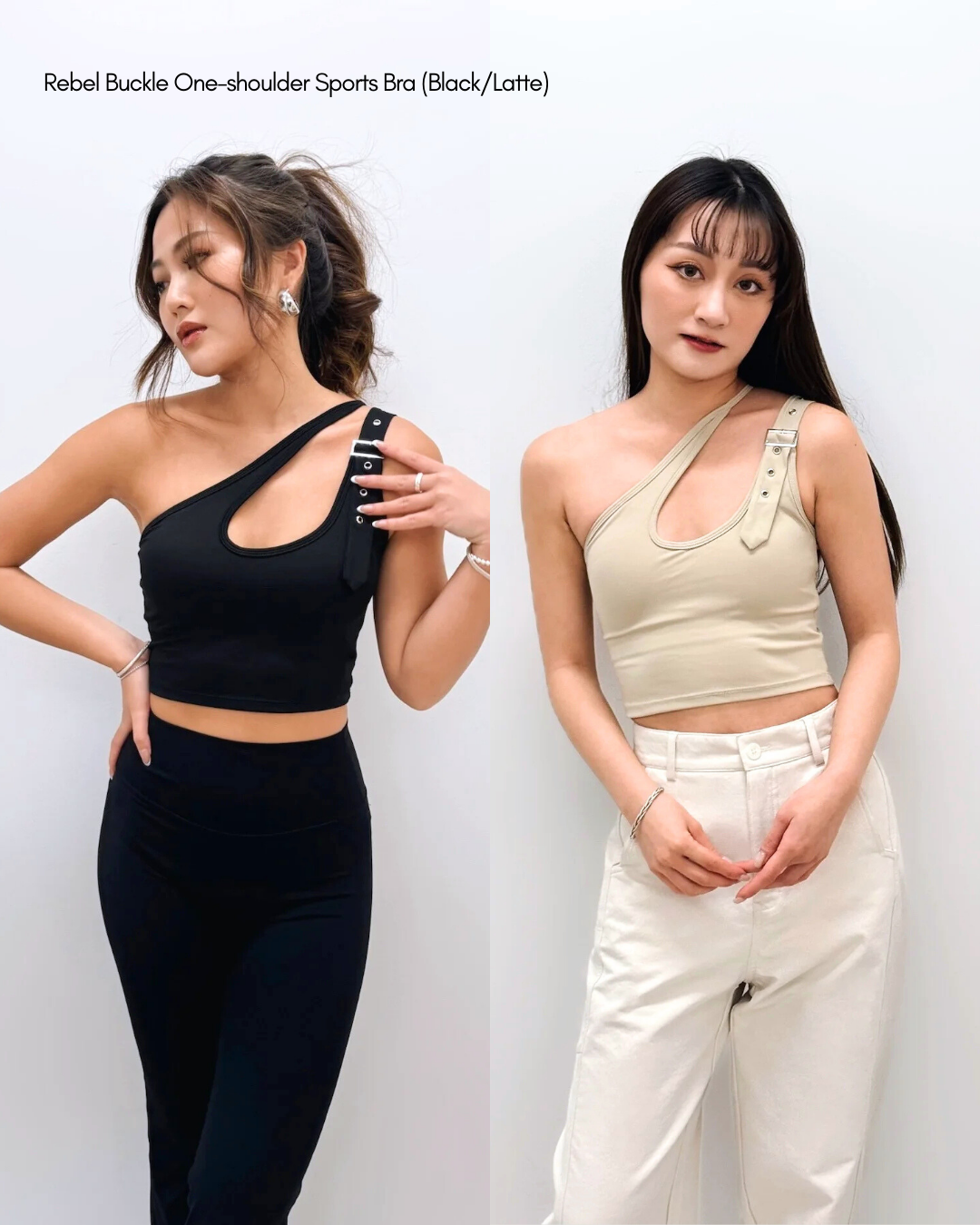 Rebel Buckle One-shoulder Sports Bra