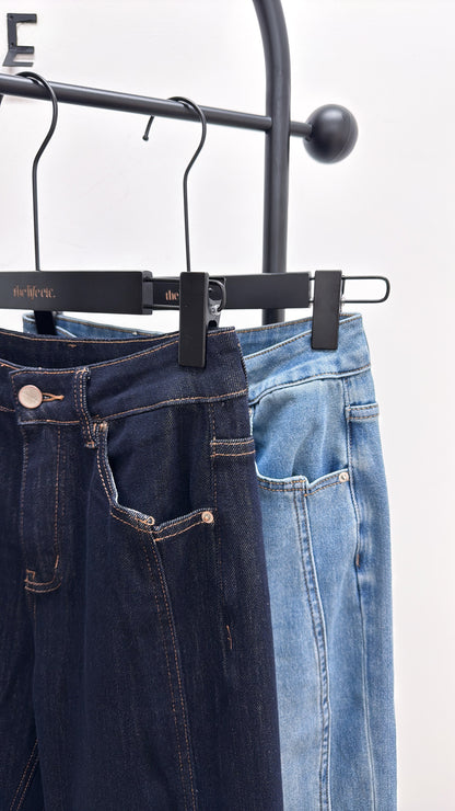 Crush Slit-hem Straight-leg Jeans