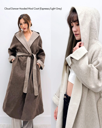 [PREMIUM] Cloud Dancer Hooded Wool Coat